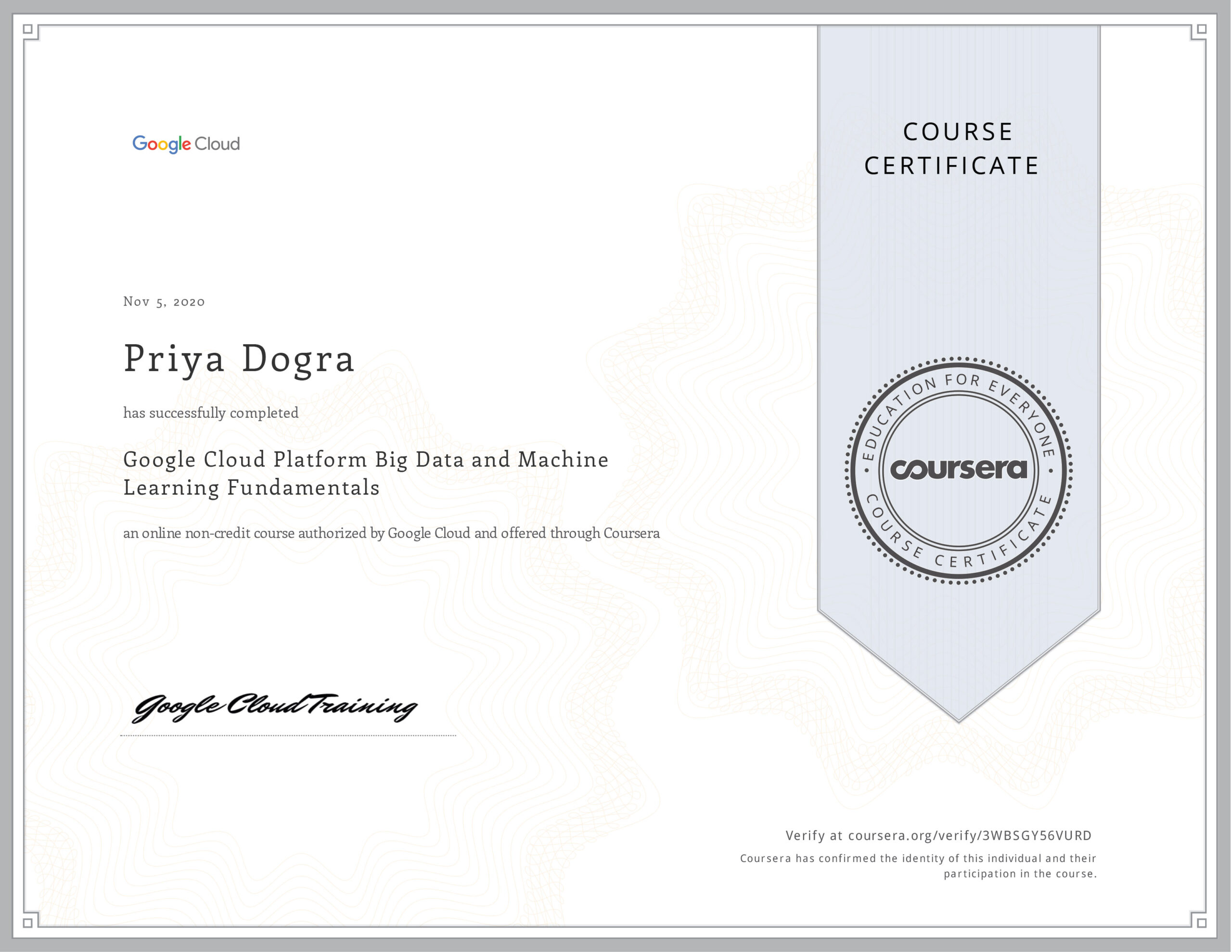 Google Cloud Security Cert from Coursera