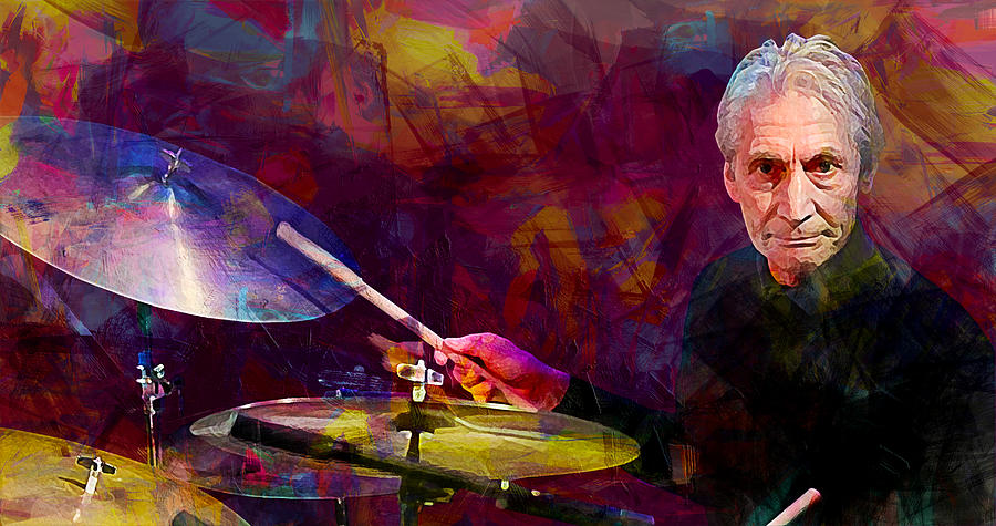 The Rolling Stones. Charlie Watts. Digital Art by Lilia Kosvintseva