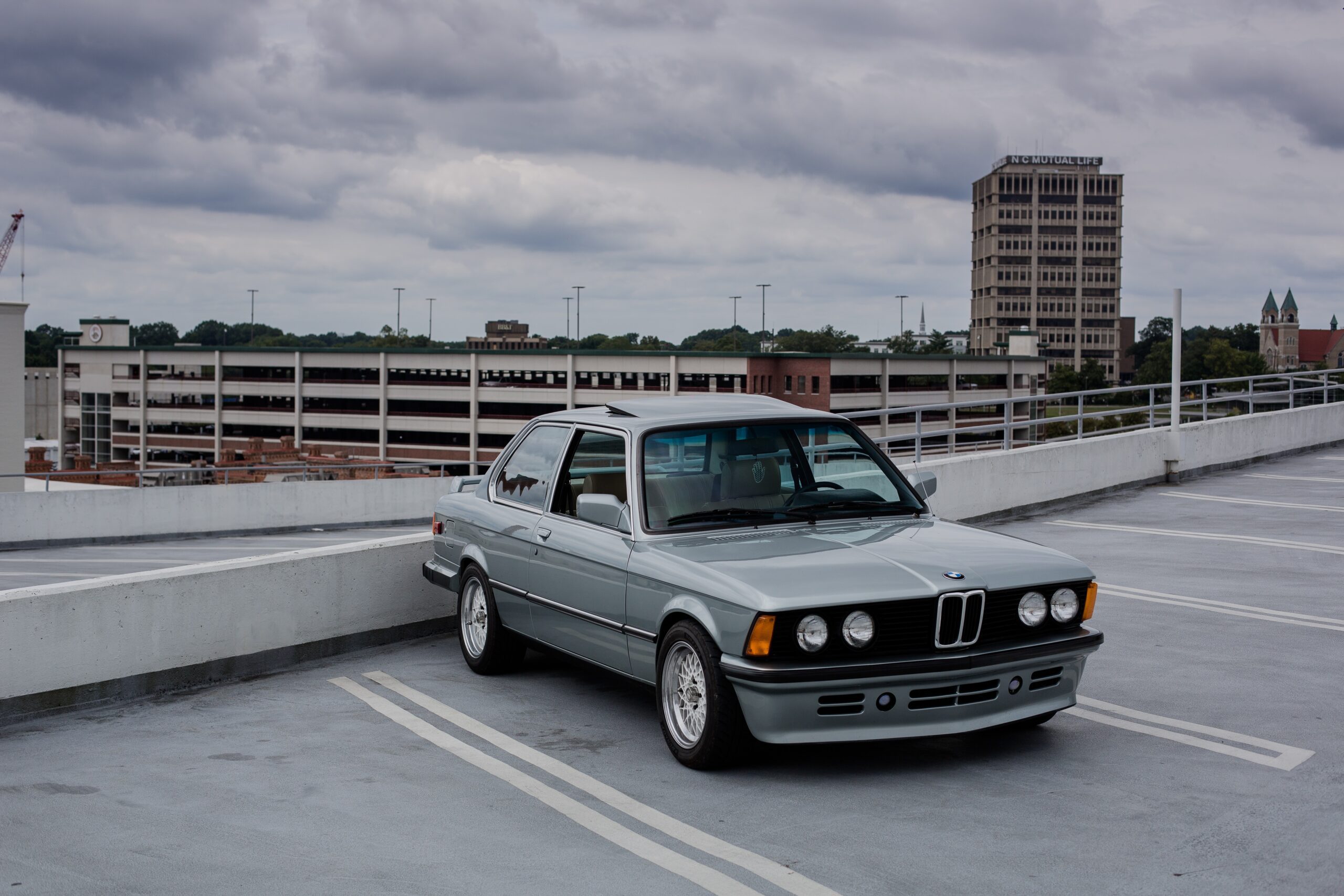 hayes-potter-Durham NC downtown parking lot top deck with views of NC Mutual LIfe-unsplash