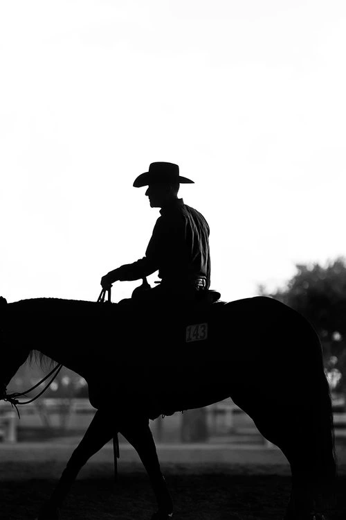 Photographer George Kamper's latest work inspires nostalgia of the Old West. Lyle on horseback in shadow