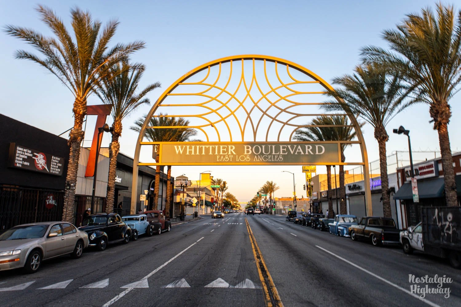 Whittier Blvd East LA Sign over main street or Whittier Blvd East LA 