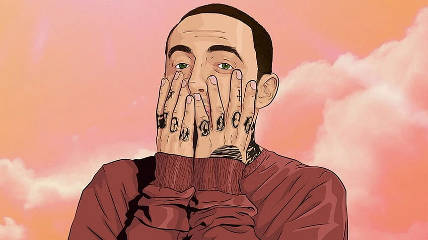 desktop-wallpaper-mac-miller-swimming-why-it-feels-good-to-drown-djbooth-mac-miller-cartoon-drawings-mini-canvas-art