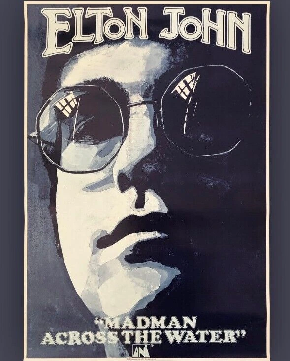 VinTagE ELTON JOHN MADMAN ACROSS THE WATER 1971 MCA UNI RECORDS POSTER